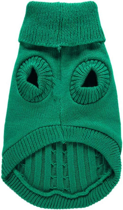 Dog Sweater, Warm Pet Sweater, Dog Sweaters for Small Dogs Medium Dogs Large Dogs, Cute Knitted Classic Cat Sweater Dog Clothes Coat for Girls Boys Dog Puppy Cat (XXL, Green)