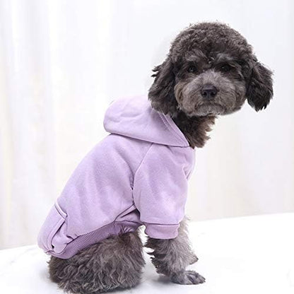 Pet Dog Hoodies Dog Clothes for Small Dogs Vest Chihuahua Clothes Warm Coat Jacket Autumn Puppy Outfits Cats Dogs Clothing(S, Purple)