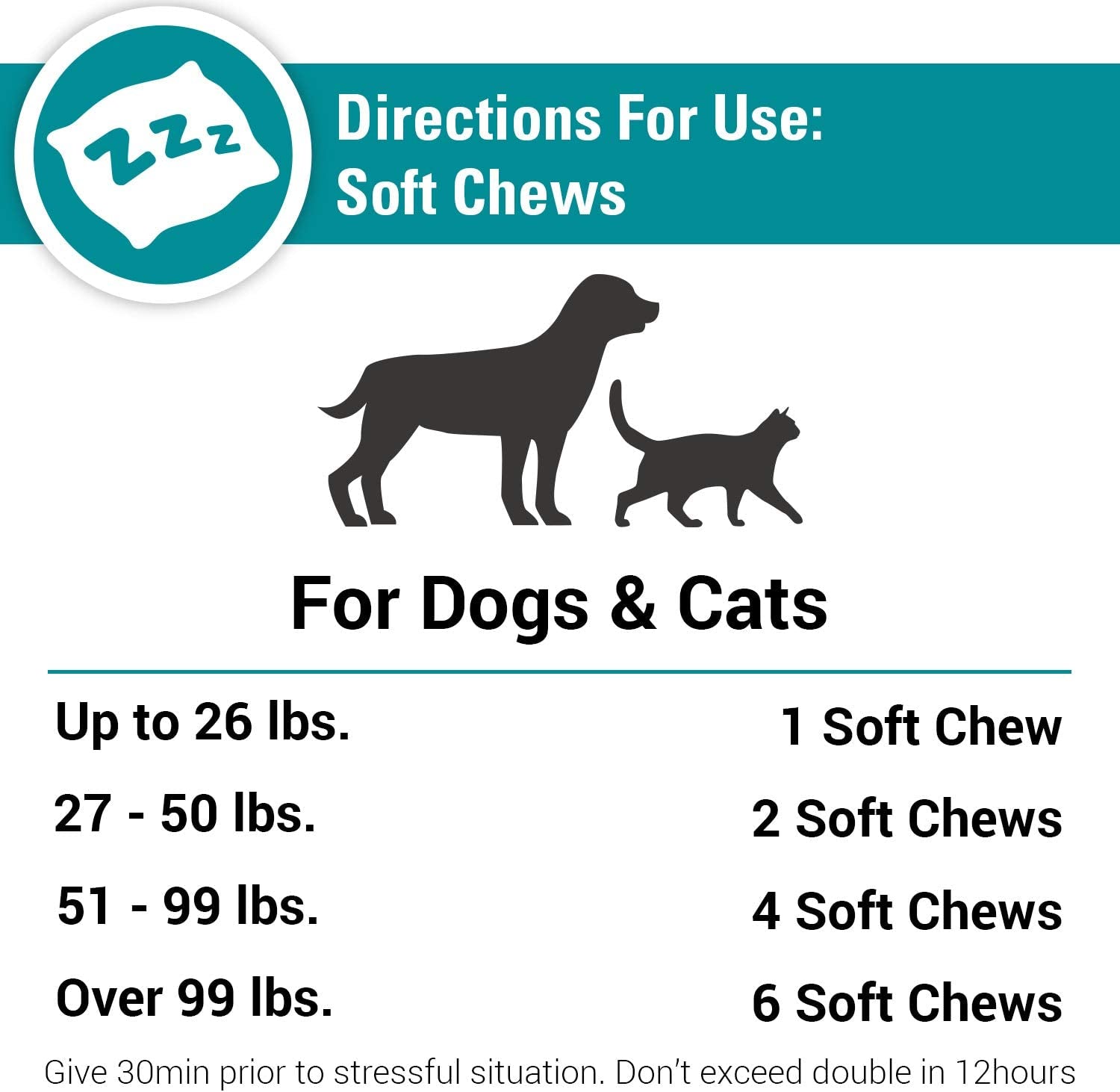 Stress Away Calming, Anxiety Aid for Dogs and Cats – Soft Chew Pet Health Supplement for Dogs, and Cats - Melatonin, Ginger – 65 Soft Chews