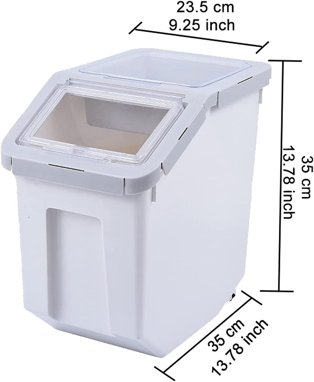 Dog Food Storage Container 20 Lb, Large Airtight Pet Food Containers, Dog Food Bin with Scoop, Measuring Cup for Storage Pet Dog Cat Food Supplies - (Grey)