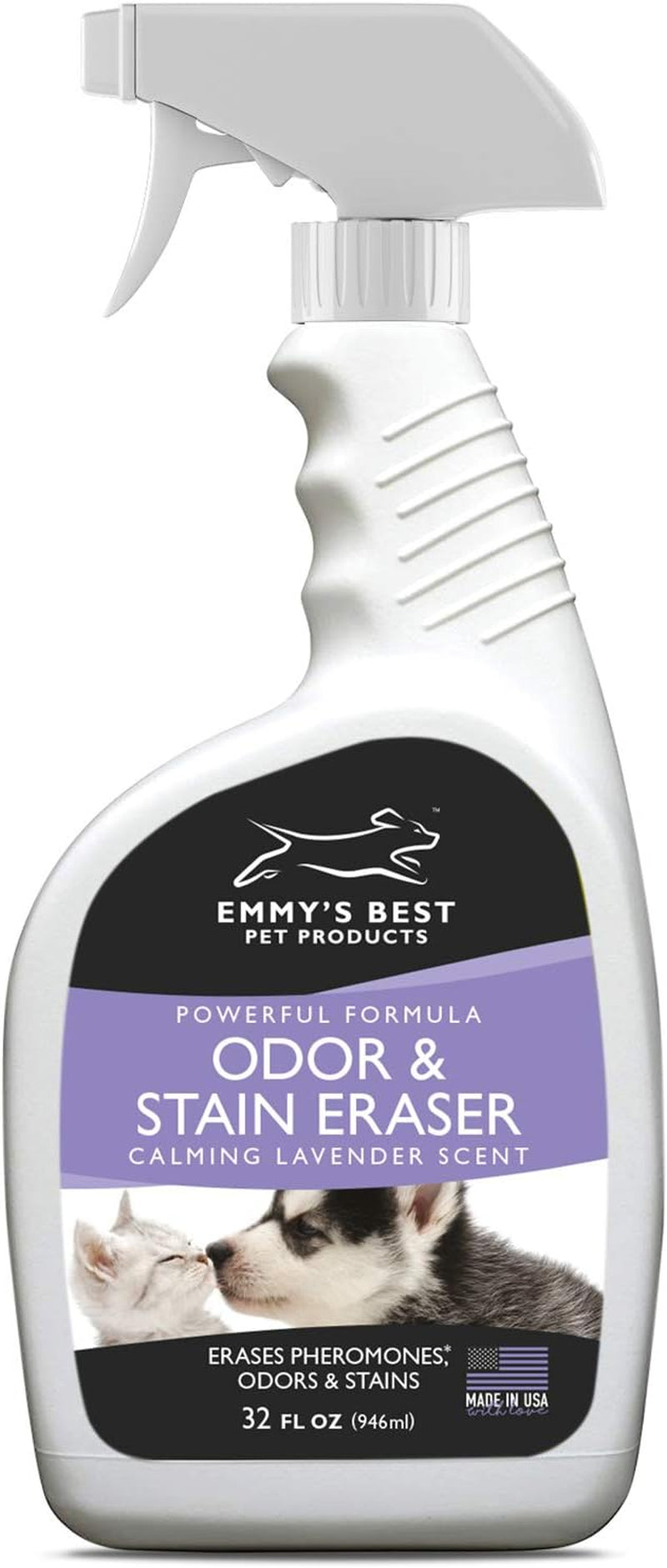 Odor & Stain Eraser - Made in the USA - Pet Odor Absorber and Room Deodorizer for Home Use - Odor Remover and Urine Odor Eliminator - Lavender Enzyme Carpet Cleaner