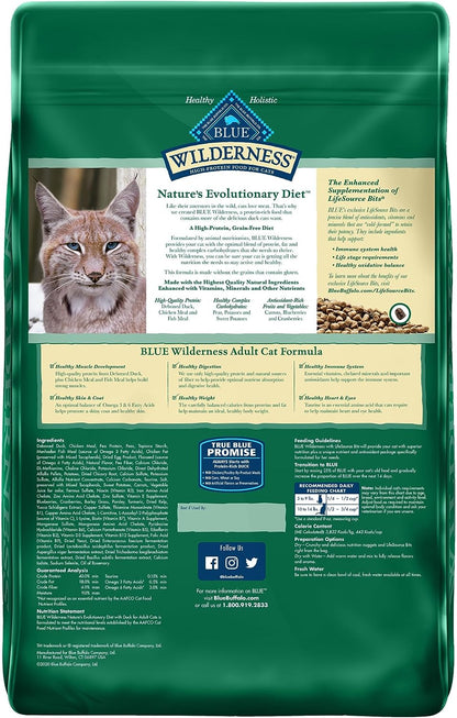 Wilderness High Protein, Natural Adult Dry Cat Food, Duck 11-Lb