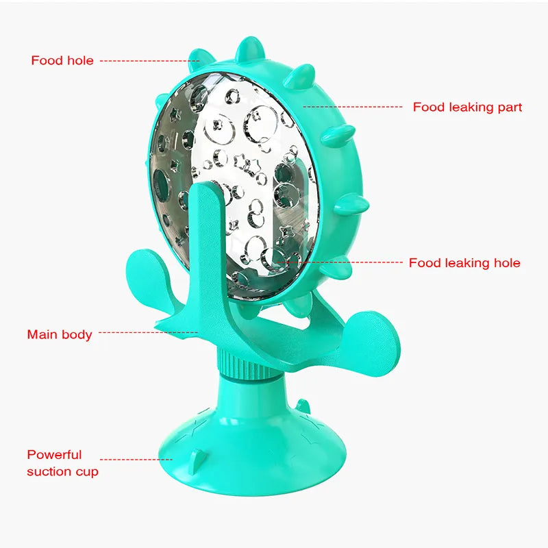 Interactive Treat Leaking Toy for Cat Small Dogs Slow Feeder Dispenser Puppy Funny Rotatable Wheel Improve IQ Kitten Accessories