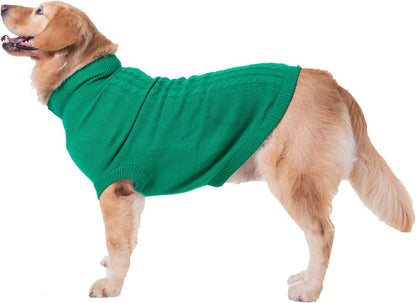 Dog Sweater, Warm Pet Sweater, Dog Sweaters for Small Dogs Medium Dogs Large Dogs, Cute Knitted Classic Cat Sweater Dog Clothes Coat for Girls Boys Dog Puppy Cat (XXL, Green)