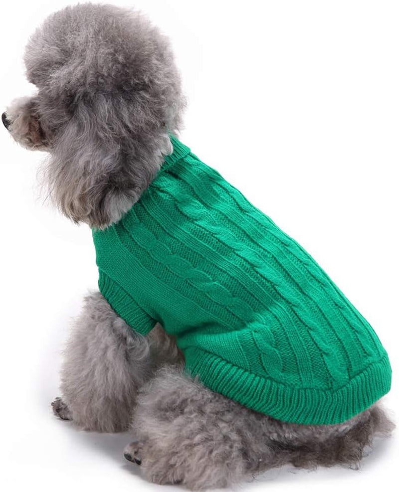 Dog Sweater, Warm Pet Sweater, Dog Sweaters for Small Dogs Medium Dogs Large Dogs, Cute Knitted Classic Cat Sweater Dog Clothes Coat for Girls Boys Dog Puppy Cat (XXL, Green)