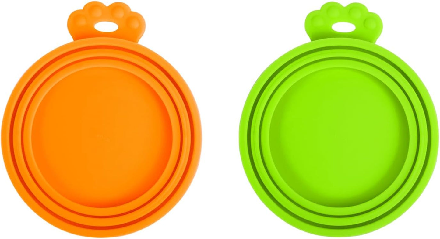 4 Packs Silicone Pet Can Lids, Dog Cat Food Can Cover, Universal Size Can Tops, 1 Fit 3 Standard Size Food Cans, BPA Free Dishwasher Safe (Blue, Green, Orange, Pink)