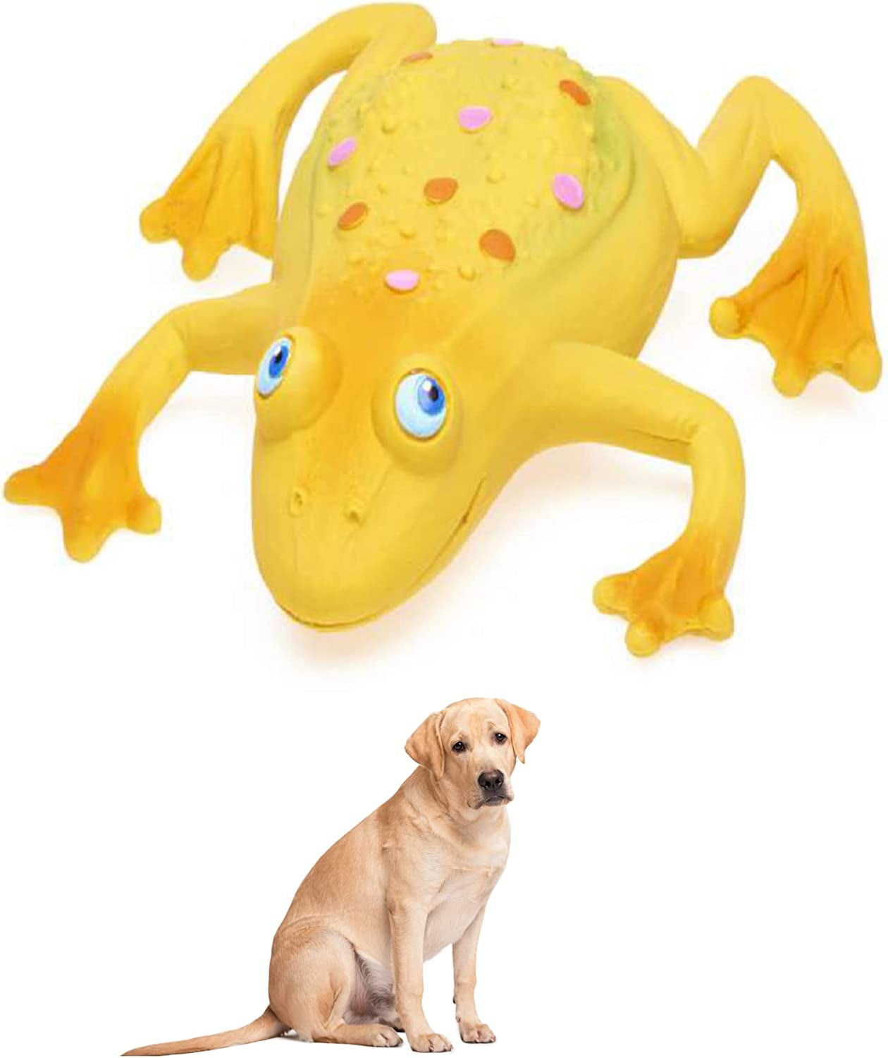 Large Squeaky Frog Dog Toys. 100% Natural Rubber (Latex). Complies to Same Safety Standards as Children’S Toys. Soft & Squeaky. Best Dog Toy for Large Dog