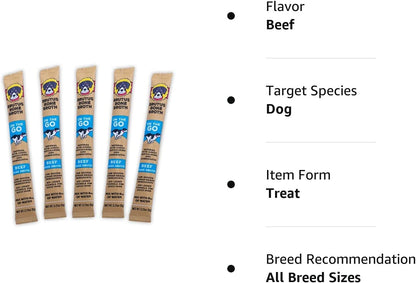 Bone Broth for Dogs & Cats |Natural W/Glucosamine, Chondroitin & Turmeric for Healthy Joints | Made in USA | Human Grade Ingredients |Hydrating Dog Food Topper, Gravy, & Treat Beef 5-Pk