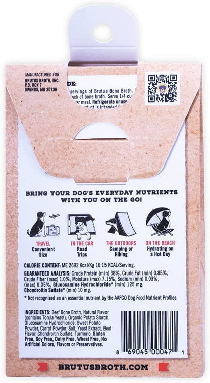 Bone Broth for Dogs & Cats |Natural W/Glucosamine, Chondroitin & Turmeric for Healthy Joints | Made in USA | Human Grade Ingredients |Hydrating Dog Food Topper, Gravy, & Treat Beef 5-Pk