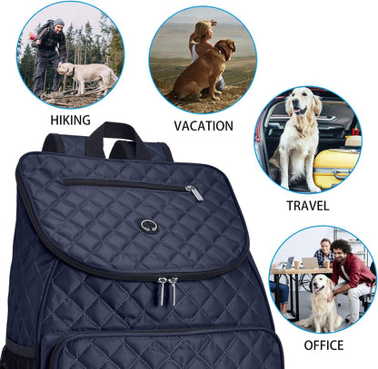 Dog Travel Bag,Airline Approved Pet Supplies Backpack, Dog Travel Backpack with 2 Silicone Collapsible Bowls and 2 Food Baskets.