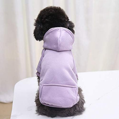 Pet Dog Hoodies Dog Clothes for Small Dogs Vest Chihuahua Clothes Warm Coat Jacket Autumn Puppy Outfits Cats Dogs Clothing(S, Purple)