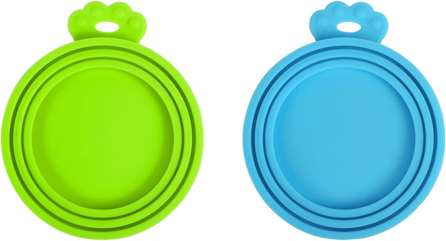 4 Packs Silicone Pet Can Lids, Dog Cat Food Can Cover, Universal Size Can Tops, 1 Fit 3 Standard Size Food Cans, BPA Free Dishwasher Safe (Blue, Green, Orange, Pink)