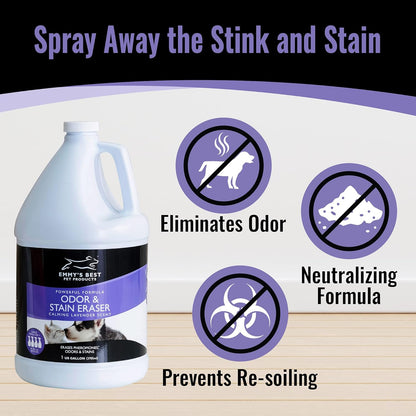 Odor & Stain Eraser - Made in the USA - Pet Odor Absorber and Room Deodorizer for Home Use - Odor Remover and Urine Odor Eliminator - Lavender Enzyme Carpet Cleaner