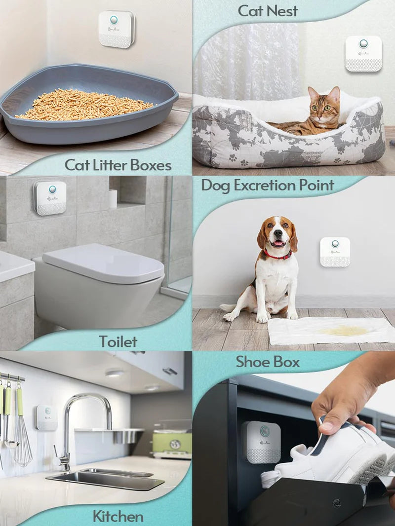 Downypaws 4000Mah Smart Cat Odor Purifier for Cats Litter Box Deodorizer Dog Toilet Rechargeable Air Cleaner Pets Deodorization