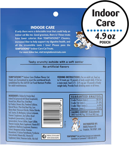 Indoor Care Crunchy and Soft Cat Treats, Chicken Flavor, 4.9 Oz. Pouch (Pack of 10)