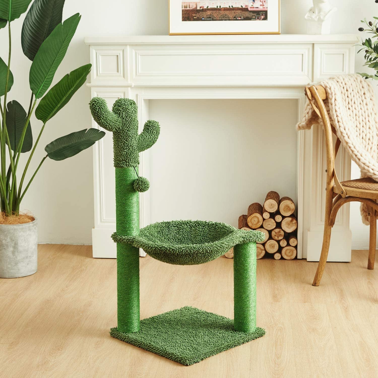 35 Inches Cactus Cat Tree with Hammock 