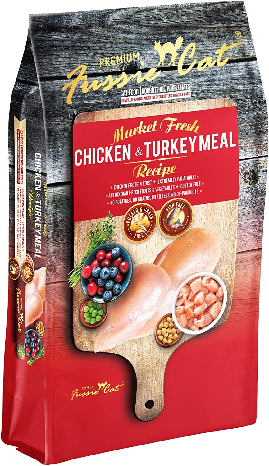 Fussie Cat Market Fresh Chicken & Turkey Meal Formula Grain-Free Dry Cat Food 10Lb