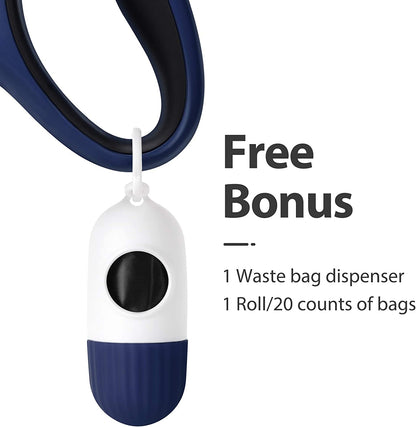 Retractable Dog Leash w/Dispenser and Poop Bags