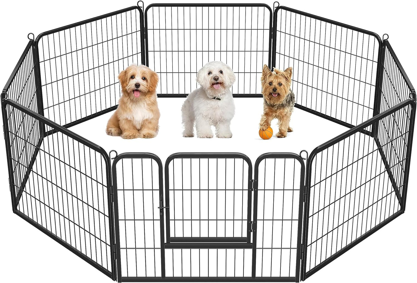 Dog Playpen Outdoor, 8 Panel Dog Fence 24" Indoor Pet Pen for Large/Medium/Small Dogs Heavy Duty Pet Exercise Pen for Puppy/Rabbit/Small Animals Portable Playpen for RV Camping Garden Yard