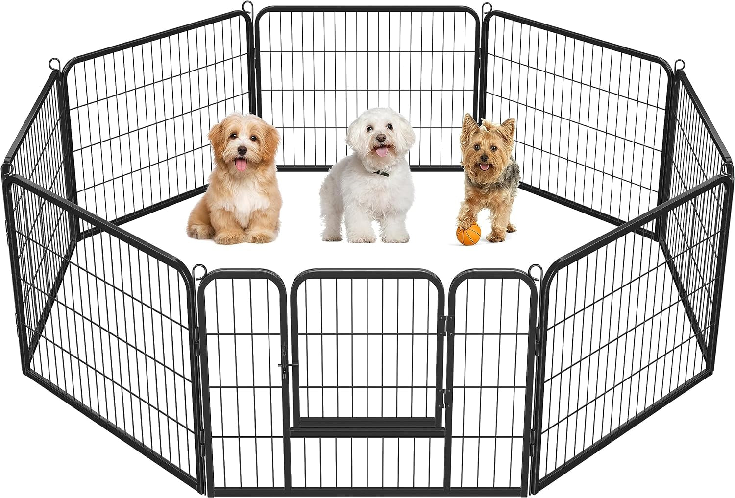 Dog Playpen Outdoor, 8 Panel Dog Fence 24" Indoor Pet Pen for Large/Medium/Small Dogs Heavy Duty Pet Exercise Pen for Puppy/Rabbit/Small Animals Portable Playpen for RV Camping Garden Yard