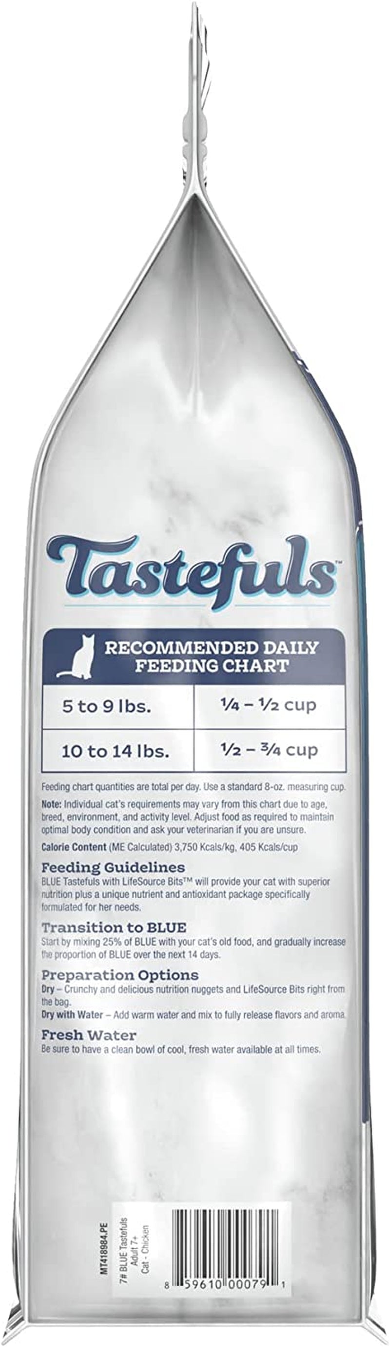 Blue Buffalo Tastefuls Adult 7+ Natural Dry Cat Food, Chicken 7Lb Bag