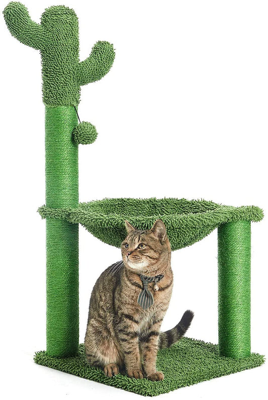 35 Inches Cactus Cat Tree with Hammock 