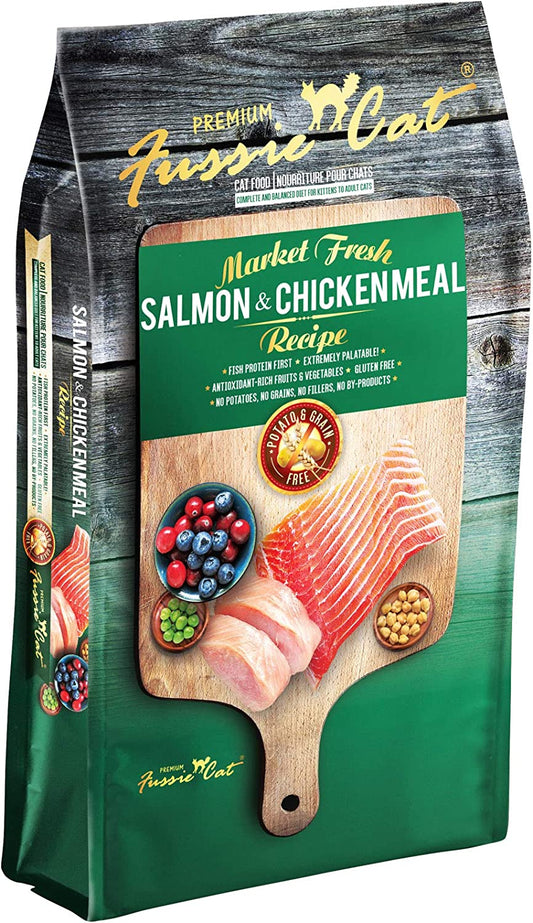 Fussie Cat Market Fresh Salmon & Chicken Meal Formula Grain-Free Dry Cat Food 10Lb