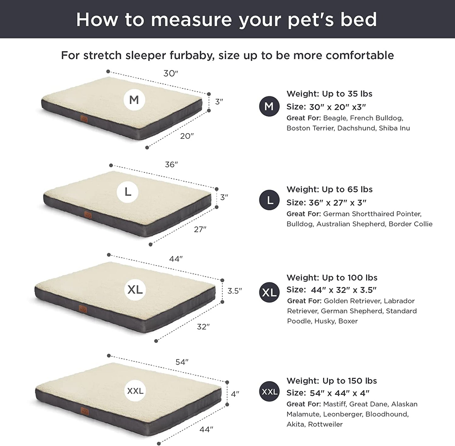 Bedsure XL Dog Bed Extra Large Orthopedic Dog Bed - Dog Beds with Removable Washable Cover for Extra Large Dogs, Egg Crate Foam Pet Bed Mat, Suitable for Dogs up to 100 Lbs