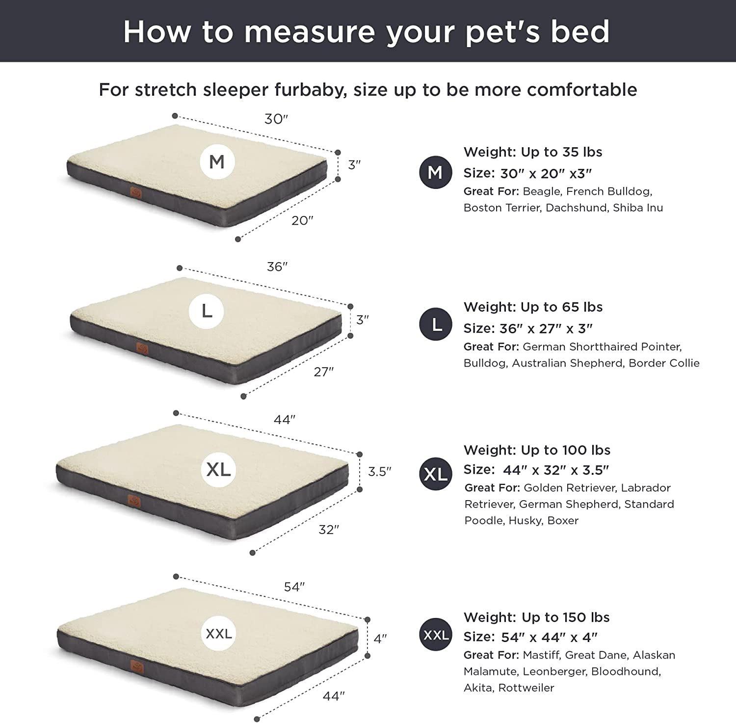 Bedsure XL Dog Bed Extra Large Orthopedic Dog Bed - Dog Beds with Removable Washable Cover for Extra Large Dogs, Egg Crate Foam Pet Bed Mat, Suitable for Dogs up to 100 Lbs