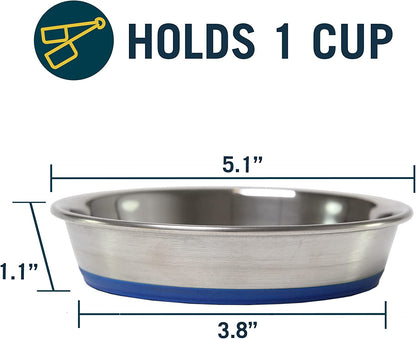 Stainless Steel Non-Slip Bowl - Holds up to 1 Cup 