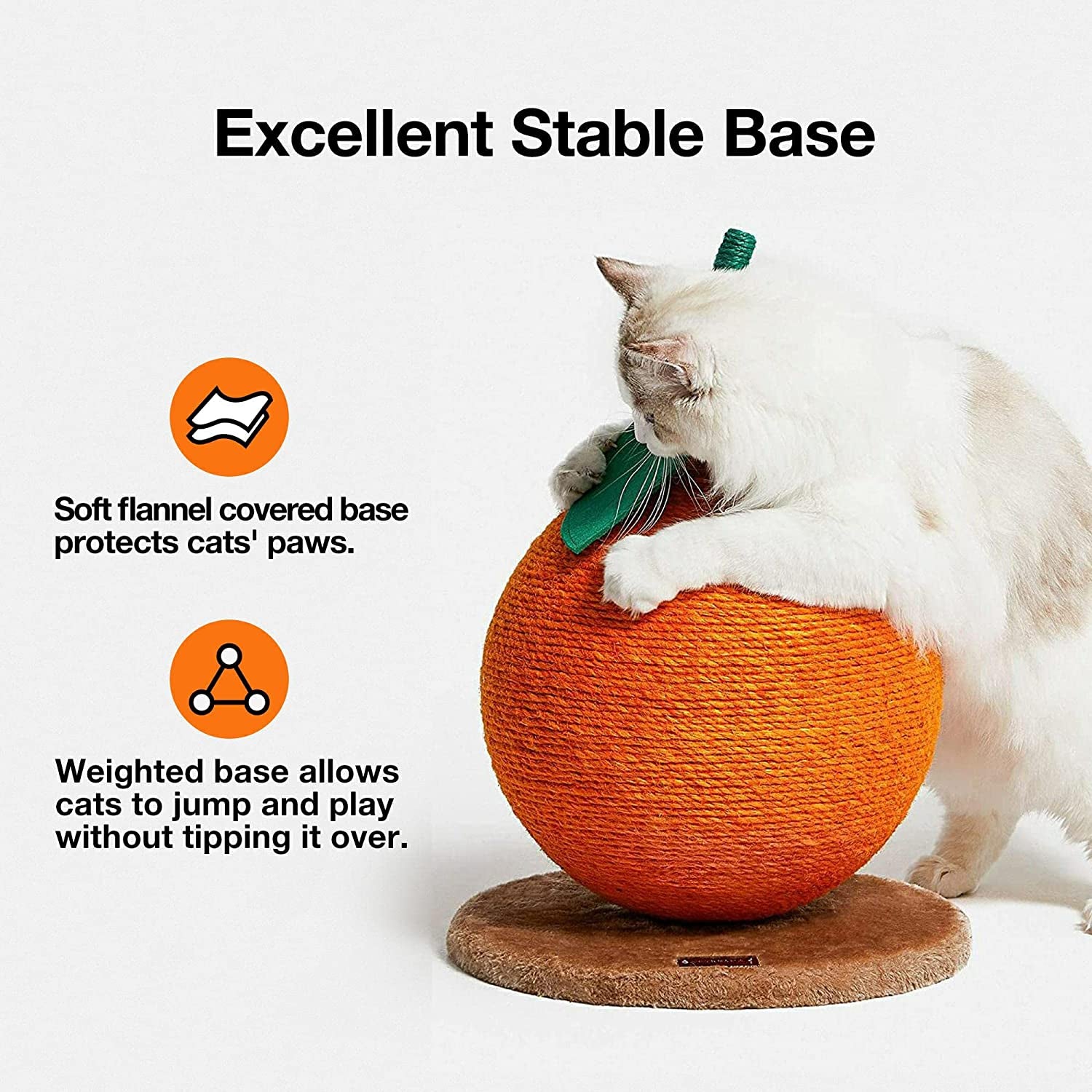 Orange Cat Scratching Post, Cat Scratcher with Sisal Rope, Vertical Cat Scratch Post for Cat, Kitten