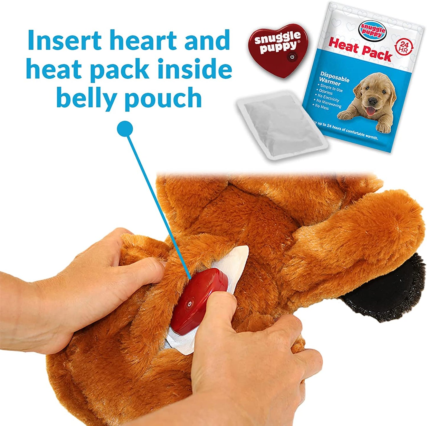 Original Snuggle Puppy Heartbeat Stuffed Toy for Dogs - Pet Anxiety Relief and Calming Aid - Comfort Toy for Behavioral Training - Black