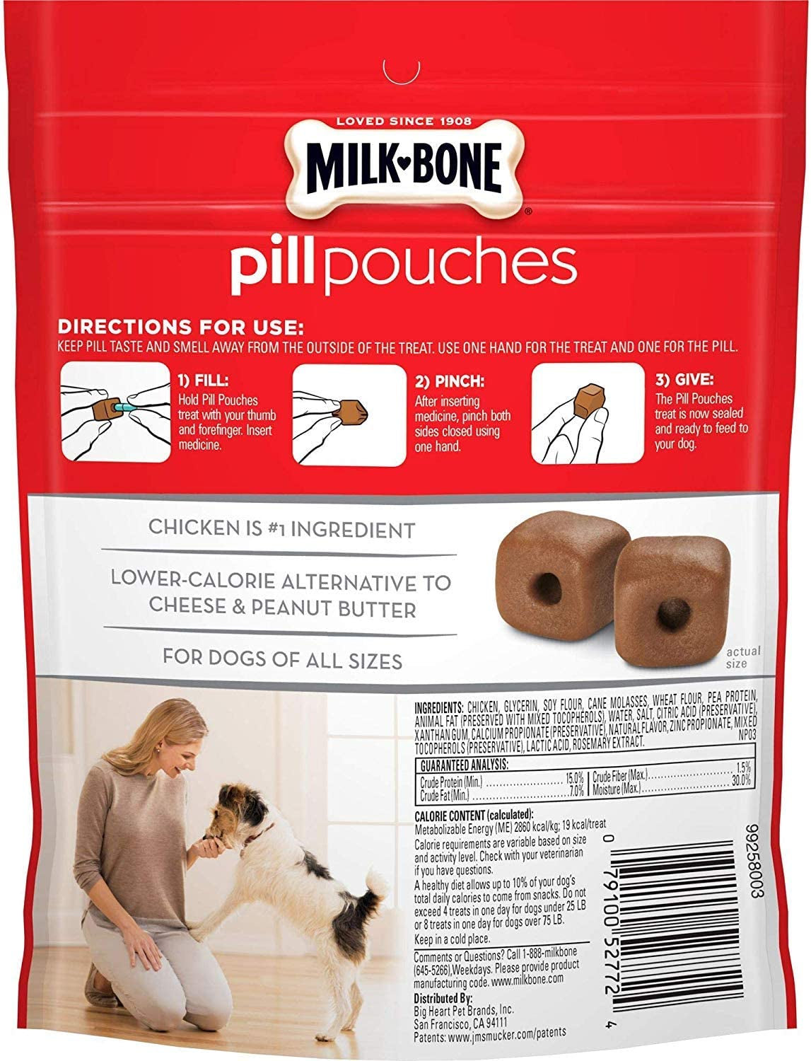 Milk-Bone Pill Pouches Dog Treats, Real Chicken Flavor, 6 Ounce (Pack of 5)