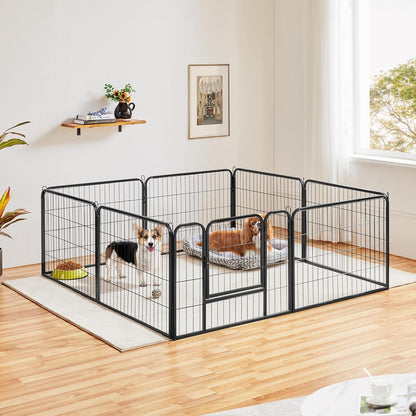 Dog Playpen Outdoor, 8 Panel Dog Fence 24" Indoor Pet Pen for Large/Medium/Small Dogs Heavy Duty Pet Exercise Pen for Puppy/Rabbit/Small Animals Portable Playpen for RV Camping Garden Yard